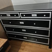 cassettiera grande di design nero e argento