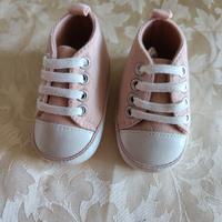 scarpe neonati MIS 3/6 mesi,rosa,tela,ecopelle