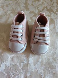 scarpe neonati MIS 3/6 mesi,rosa,tela,ecopelle