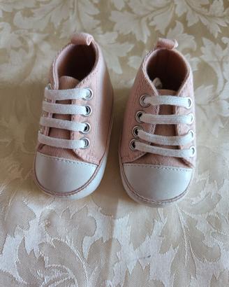 scarpe neonati MIS 3/6 mesi,rosa,tela,ecopelle