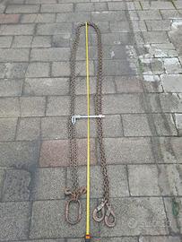 Catena sollevamento 2 bracci ganci Clevis grado 8
