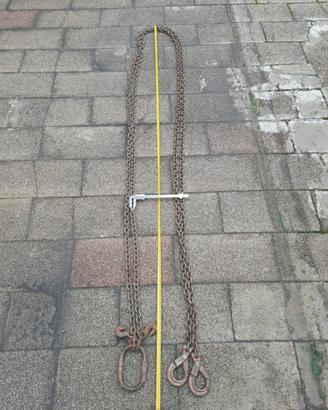 Catena sollevamento 2 bracci ganci Clevis grado 8