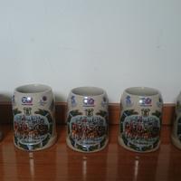 5 boccali rari da birra in ceramica Paulaner Bräu