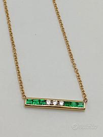 COLLANA ORO CON SMERALDI E DIAMANTI