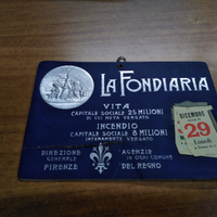 Antico calendario della Fondiaria Assicurazioni