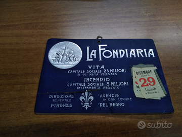 Antico calendario della Fondiaria Assicurazioni