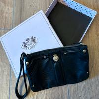 Mini Pochette da polso in pelle nera juicy couture