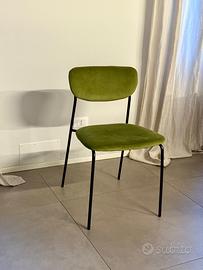 8 sedie da pranzo in velluto e metallo nuove