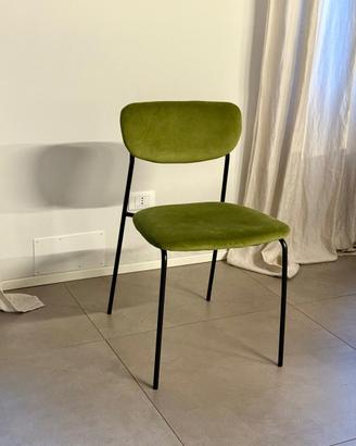 8 sedie da pranzo in velluto e metallo nuove