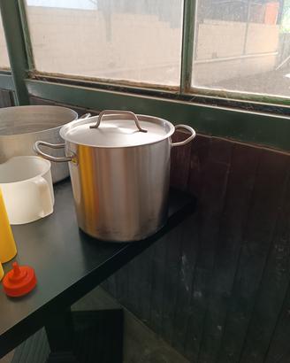 Pentole acciaio inox 22 cm e 40 cm con coperchio