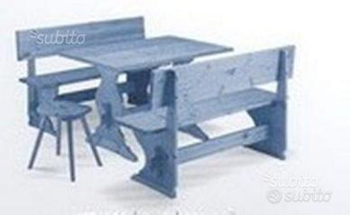 Set Panche e tavoli pub color azzurro nuovi