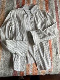Camicia in cotone a righe bianca/nera