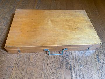 VALIGIA DA FALEGNAME GIOCATTOLO IN LEGNO ANNI 80