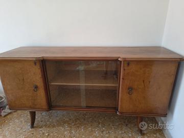 credenza vintage radica e vetro