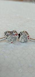 2 charm nuovi amore cane gatto argento s925