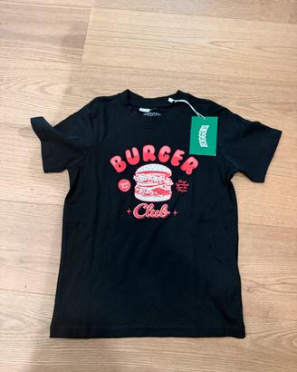 Maglietta Higgins Burger Club nera 122/128 cm