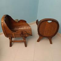 Coppia sedie a botte vintage in legno massello