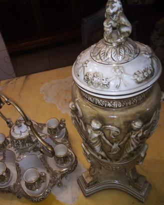 set Teiera e vaso capodimonte