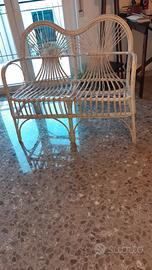 divano 2 posti in bambu bianco