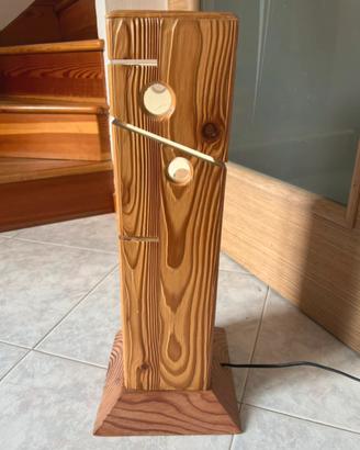 Lampada legno con casse Bluetooth artigianale