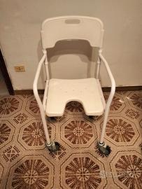 sedia da doccia  con ruote pieghevole