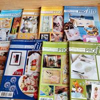 set 8 fascicoli profilo punto croce 