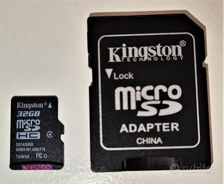 Scheda di memoria micro SD KINGSTON 32gb + adapter