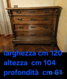 cassettone in legno primi del 900  con 4 cassetti