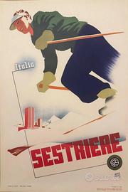 PUPPO MARIO SESTRIERES POSTER VINTAGE 70x100