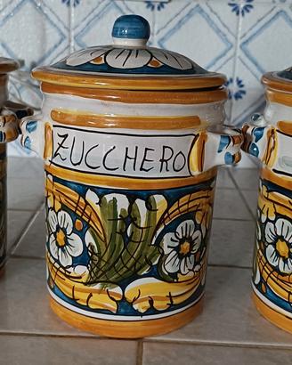 tris barattoli in ceramica 