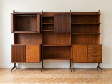 Parete Attrezzata / Libreria Modulare Vintage