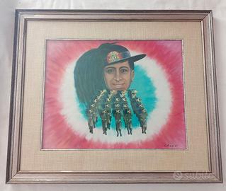 Quadro Dipinto Olio Bersaglieri Fanfara