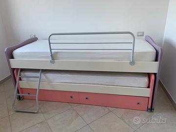 Struttura letto singolo con letto a scomparsa