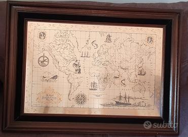 Silver Plate World Map by Royal Geigraphical Socie