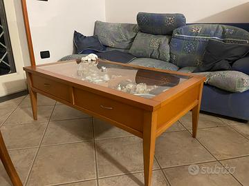 MOBILETTO DA SALOTTO POGGIA PIEDI CON VETRINA