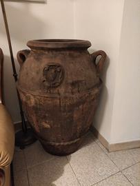 Orcio ziro antico terracotta stemma Bacci