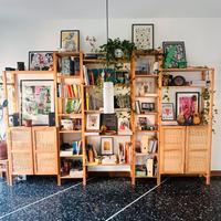 Libreria Ikea IVAR in legno con ante in vimini