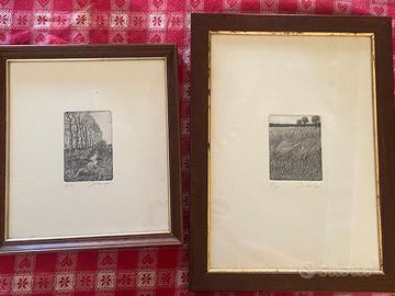 Due acqueforti Oliviero Masi