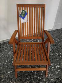 Sedia da giardino in legno di eucalipto