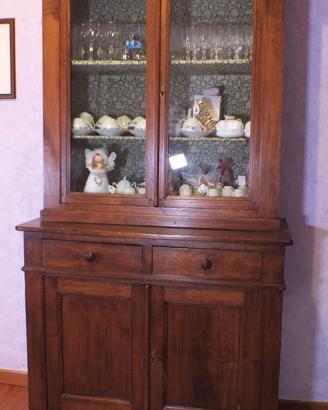Credenza vittoriana antica restaurata tappezzeria