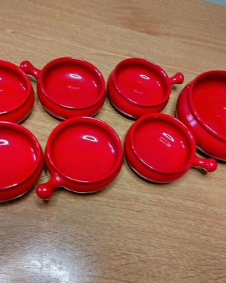Ciotole  in ceramica rossa anni 70 vintage