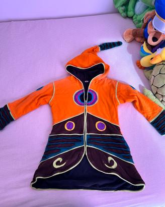 Giacca bambina lunga foderata pile 5-7 anni