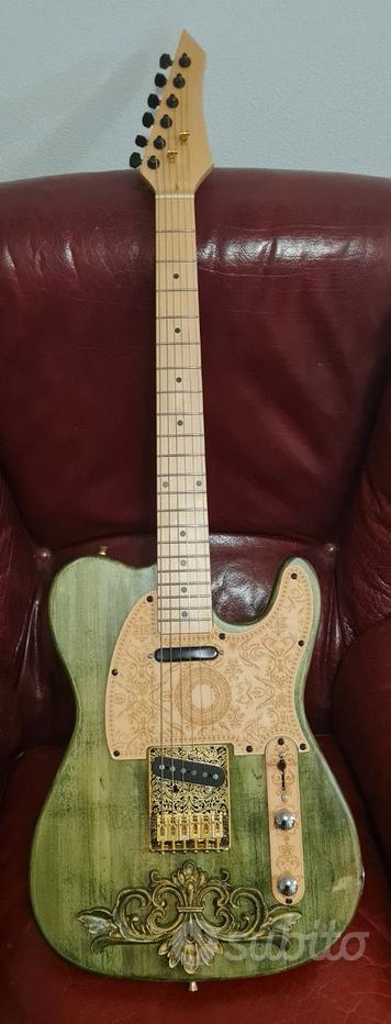 Musiclily 8 Fori Tele Battipenna Humbucker HH Pickguard per Chitarra Elettrica Fender USA/Messico Telecaster Standard Stile Moderno, 4 strati Tartarugato