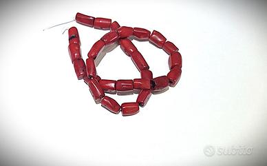 Corallo bambù rosso filo per creazione gioielli