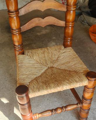 sei sedie di legno impagliate 