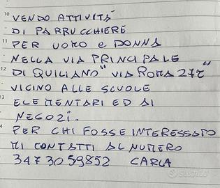 Attività di parrucchiera uomo e donna