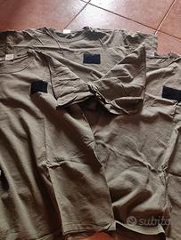 set 3 t-shirt verde militare con velcro per scatch