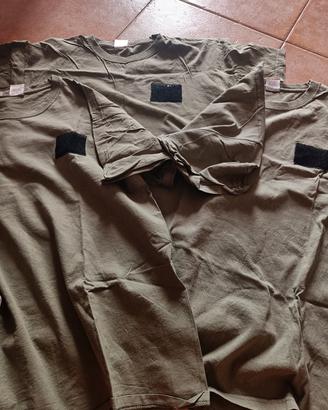 set 3 t-shirt verde militare con velcro per scatch