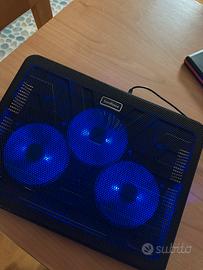 Base di Raffreddamento PC - 3 Ventole LED Blu