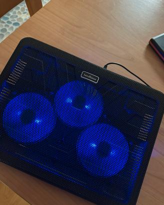 Base di Raffreddamento PC - 3 Ventole LED Blu